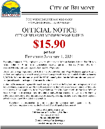 City of Belmont Minimum Wage